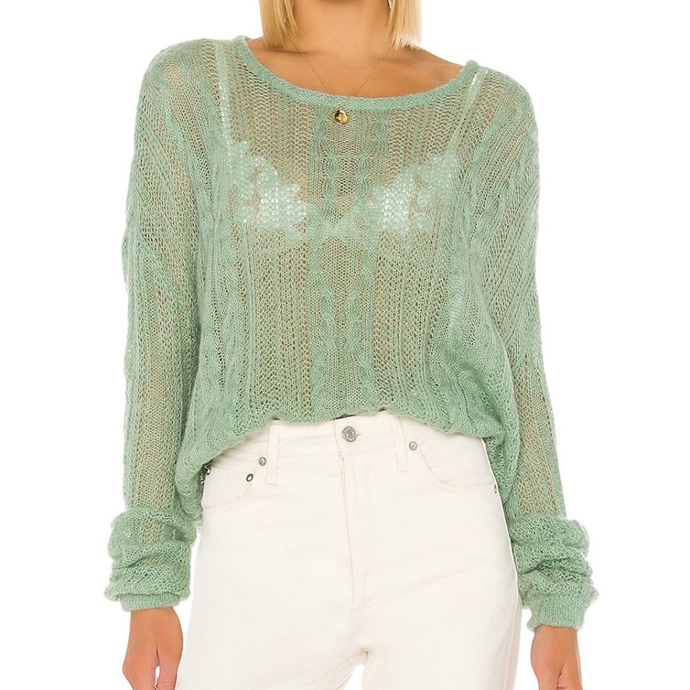 Free People Angel Sweater Mint Fresh Combo